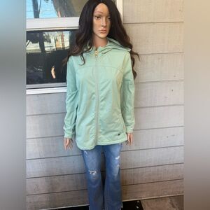 Women’s Spyder  Softshell Hooded Fleece Lined Jacket in Aqua size XL